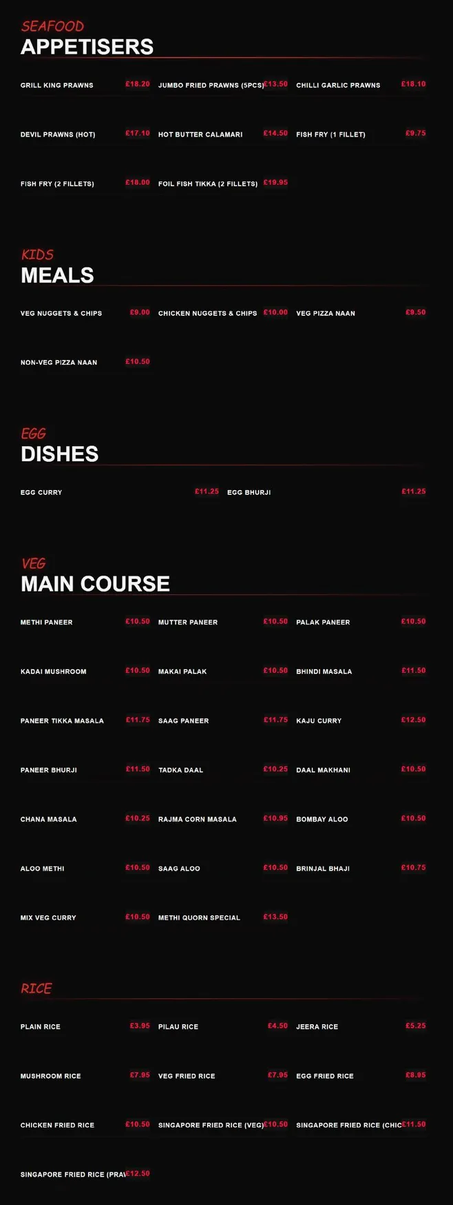 Sugar & Spice Lounge menu, page 2