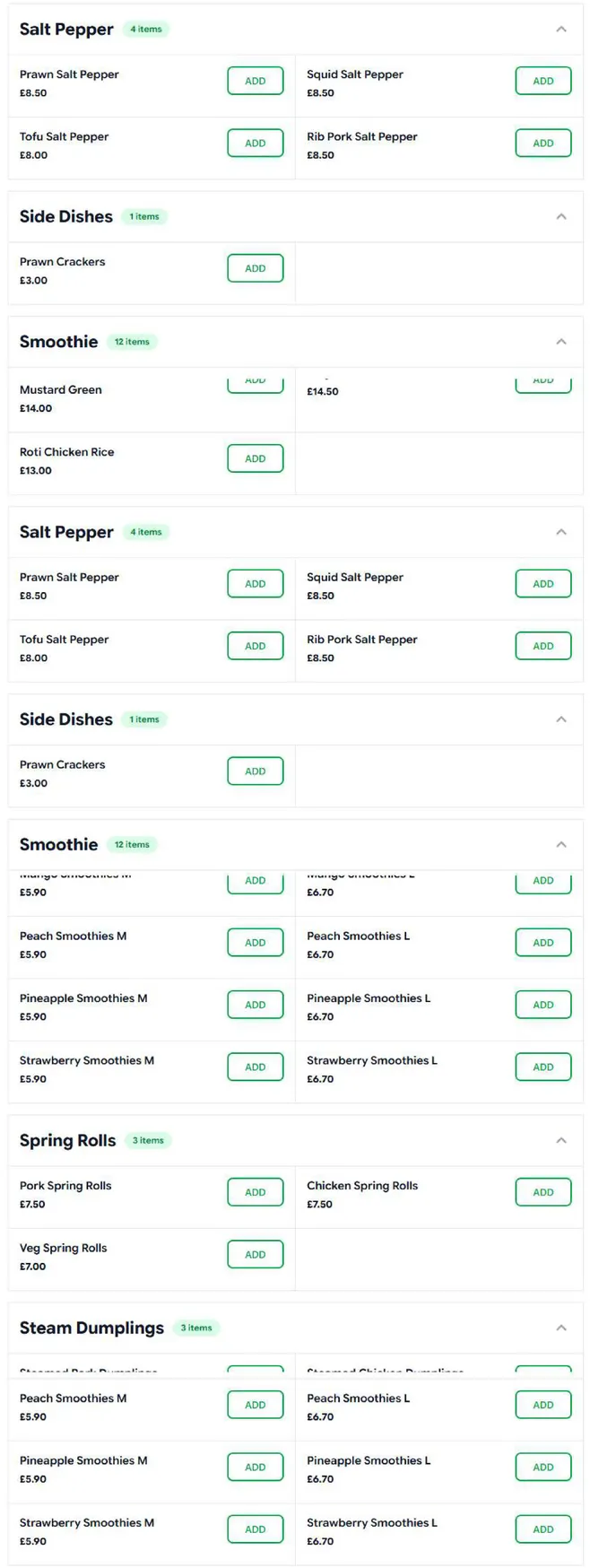 Hanoi Eats menu, page 6