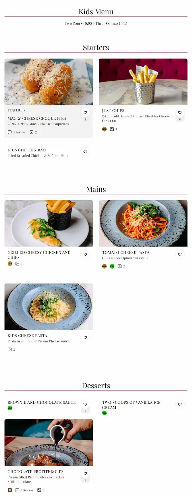 Fléur menu, page 7