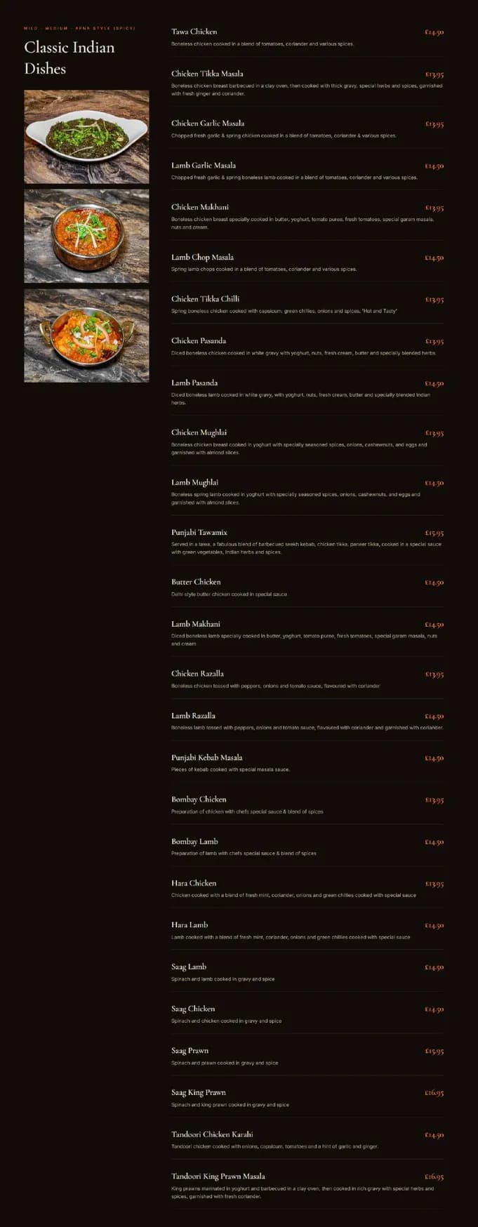 Punjab Tandoori Restaurant menu, page 3