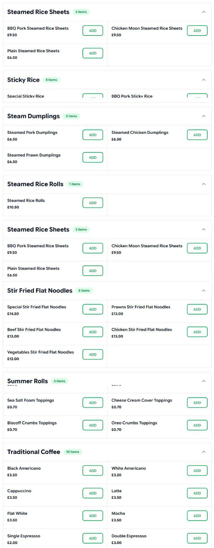Hanoi Eats menu, page 8