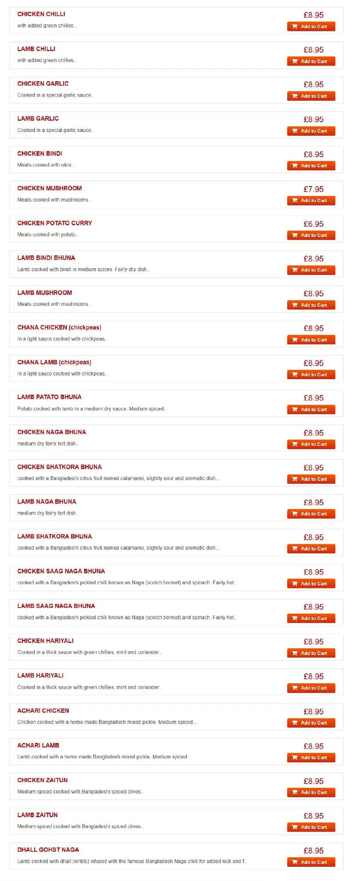 The Bengal menu, page 13