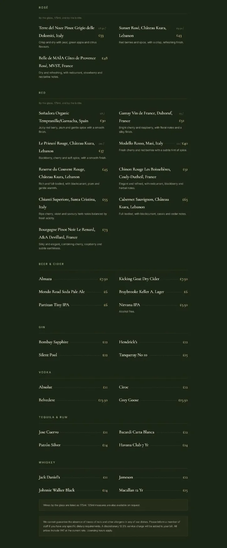 Zaya menu, page 8