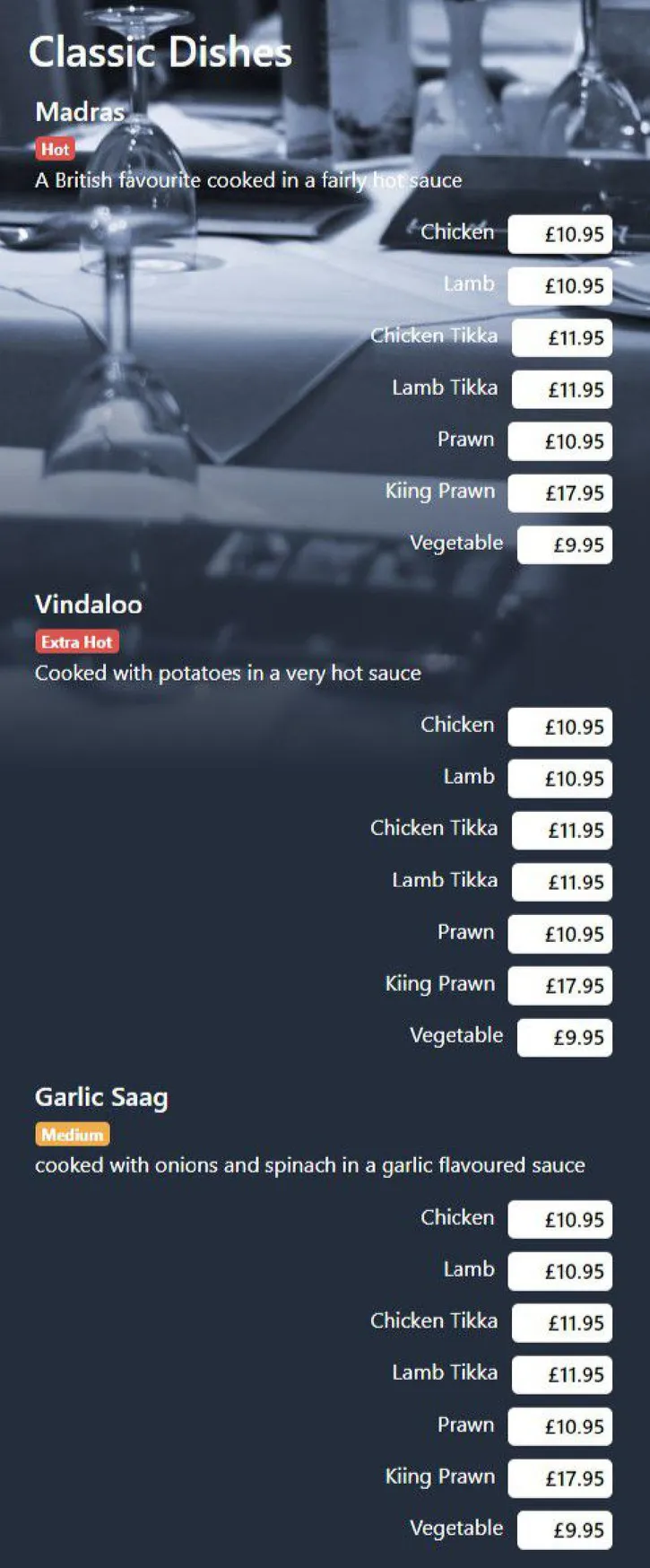 Raj Bari menu, page 6
