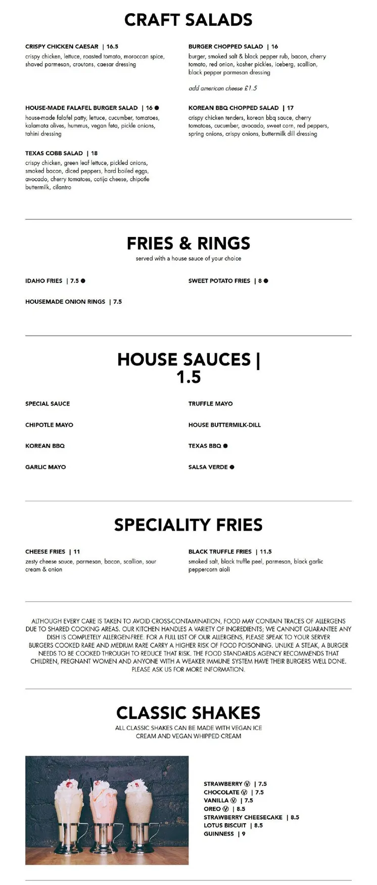 Black Tap menu, page 2