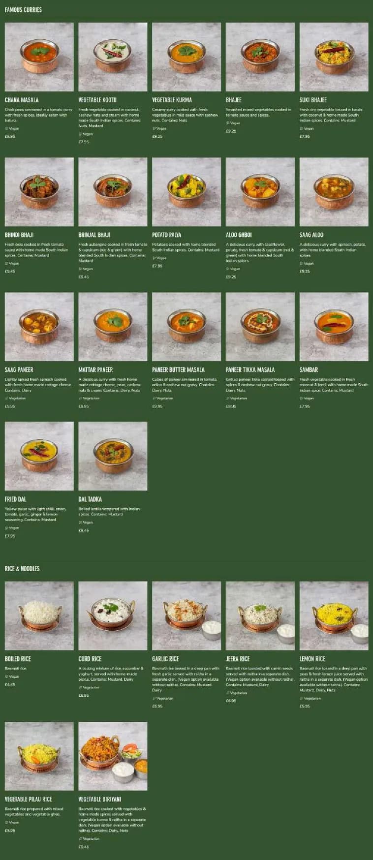 Sagar West End menu, page 5