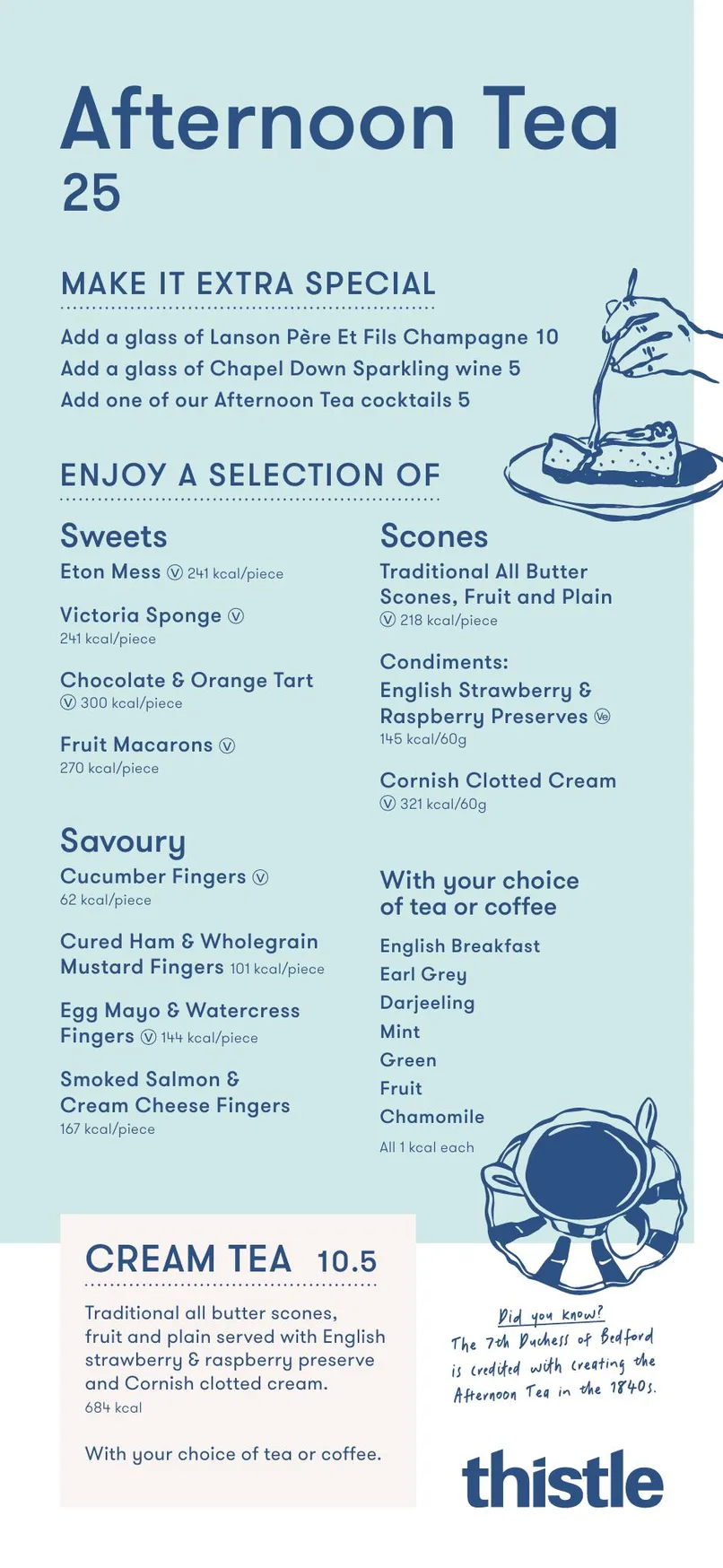 Thistle menu, page 1