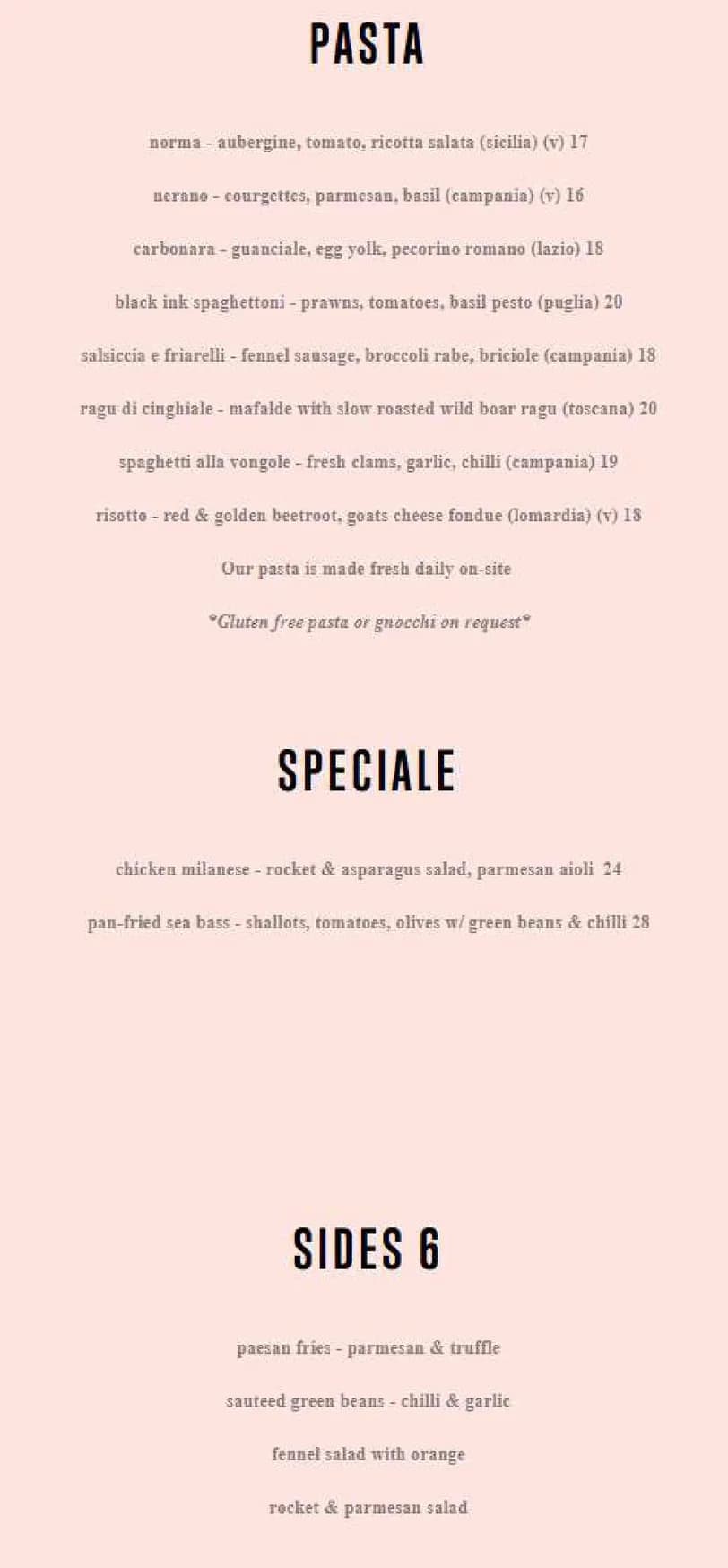 Paesan menu, page 3