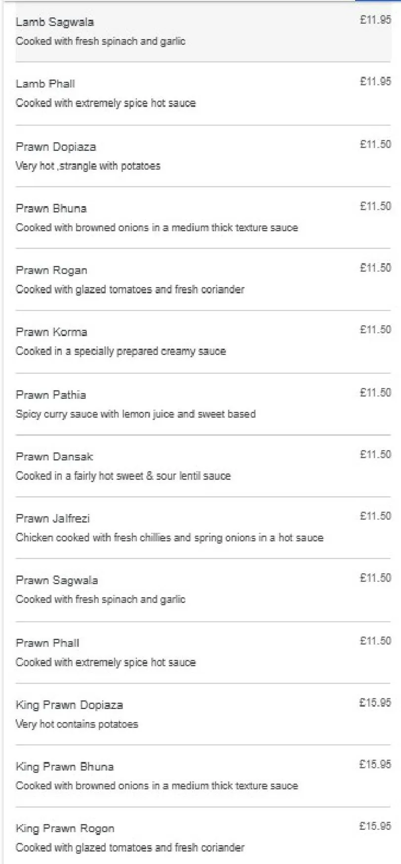 Shah Tandoori menu, page 10