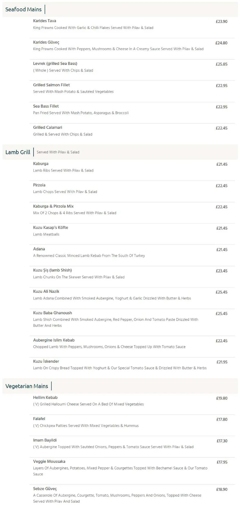 Eda Turkish Restaurant menu, page 3