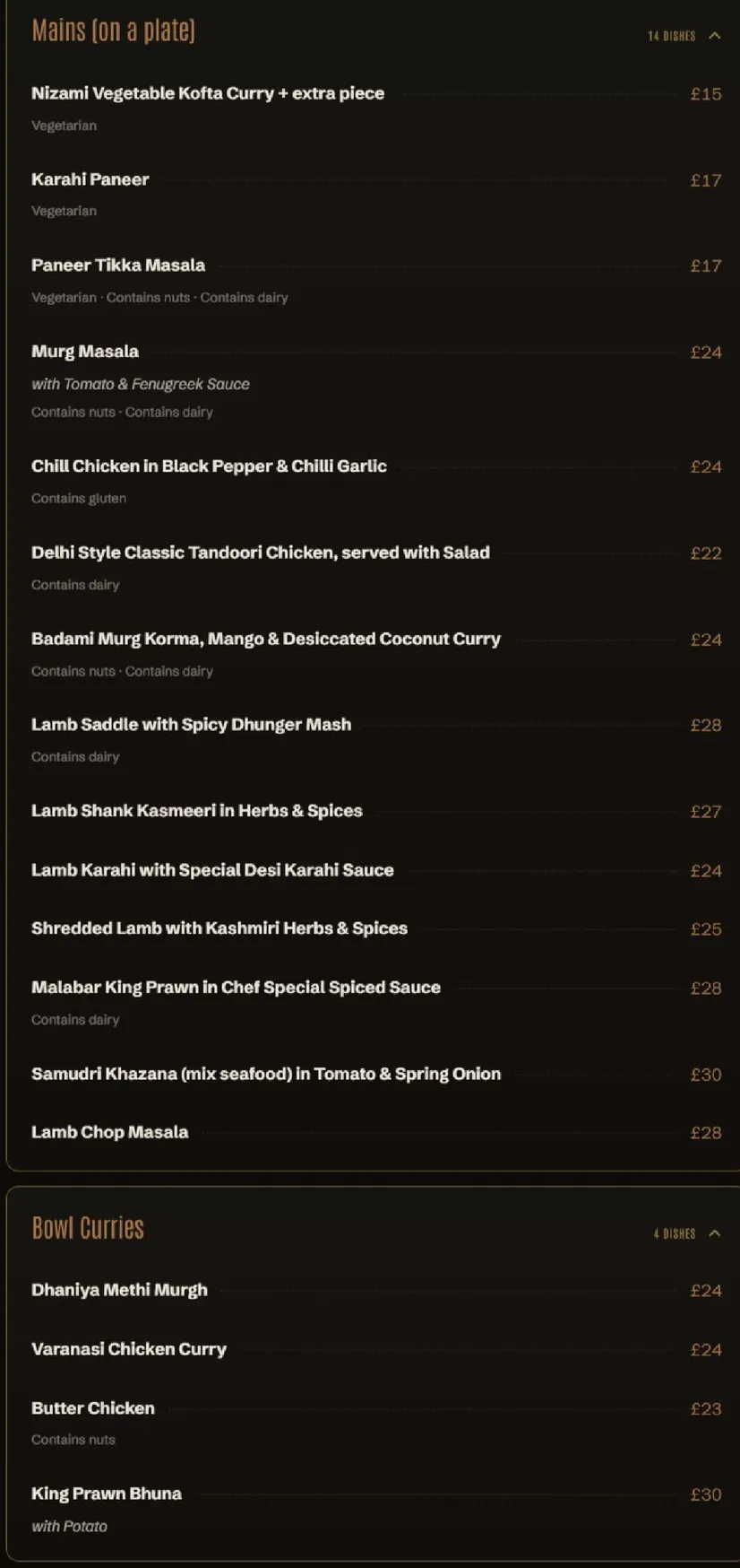 Varanasi menu, page 3