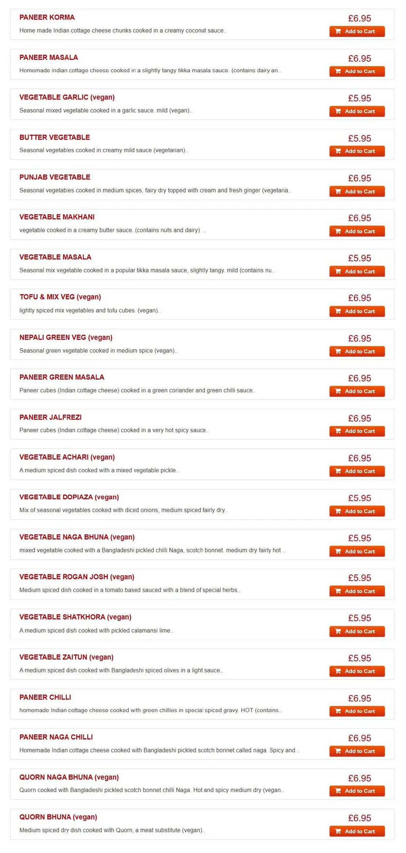 The Bengal menu, page 20
