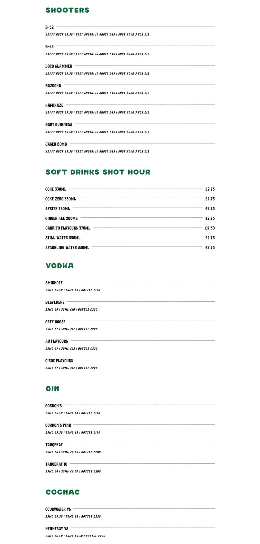 Loco Hombre Cantina menu, page 4