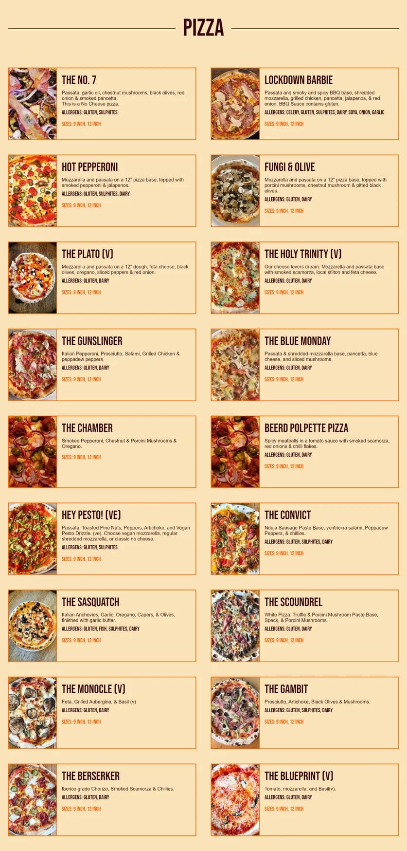 Beerd menu, page 1