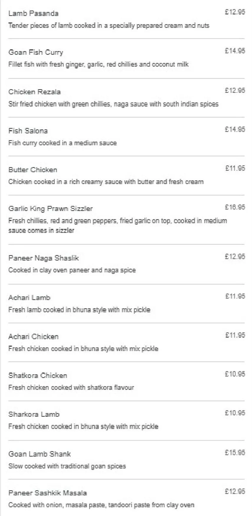 Shah Tandoori menu, page 6