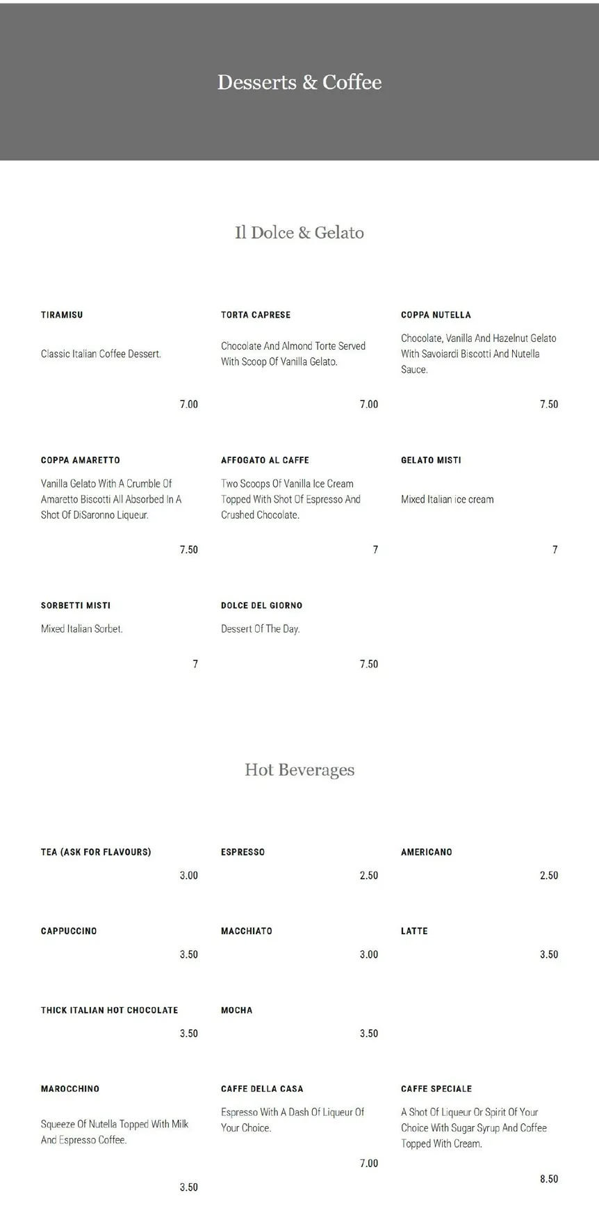 Pinocchio Ristorante menu, page 4