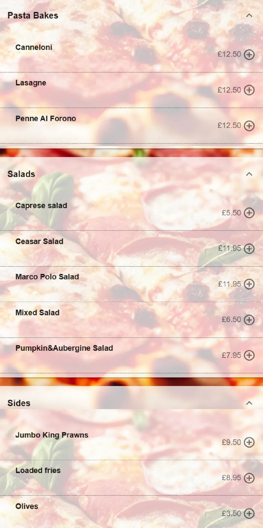 Marco Polo menu, page 3