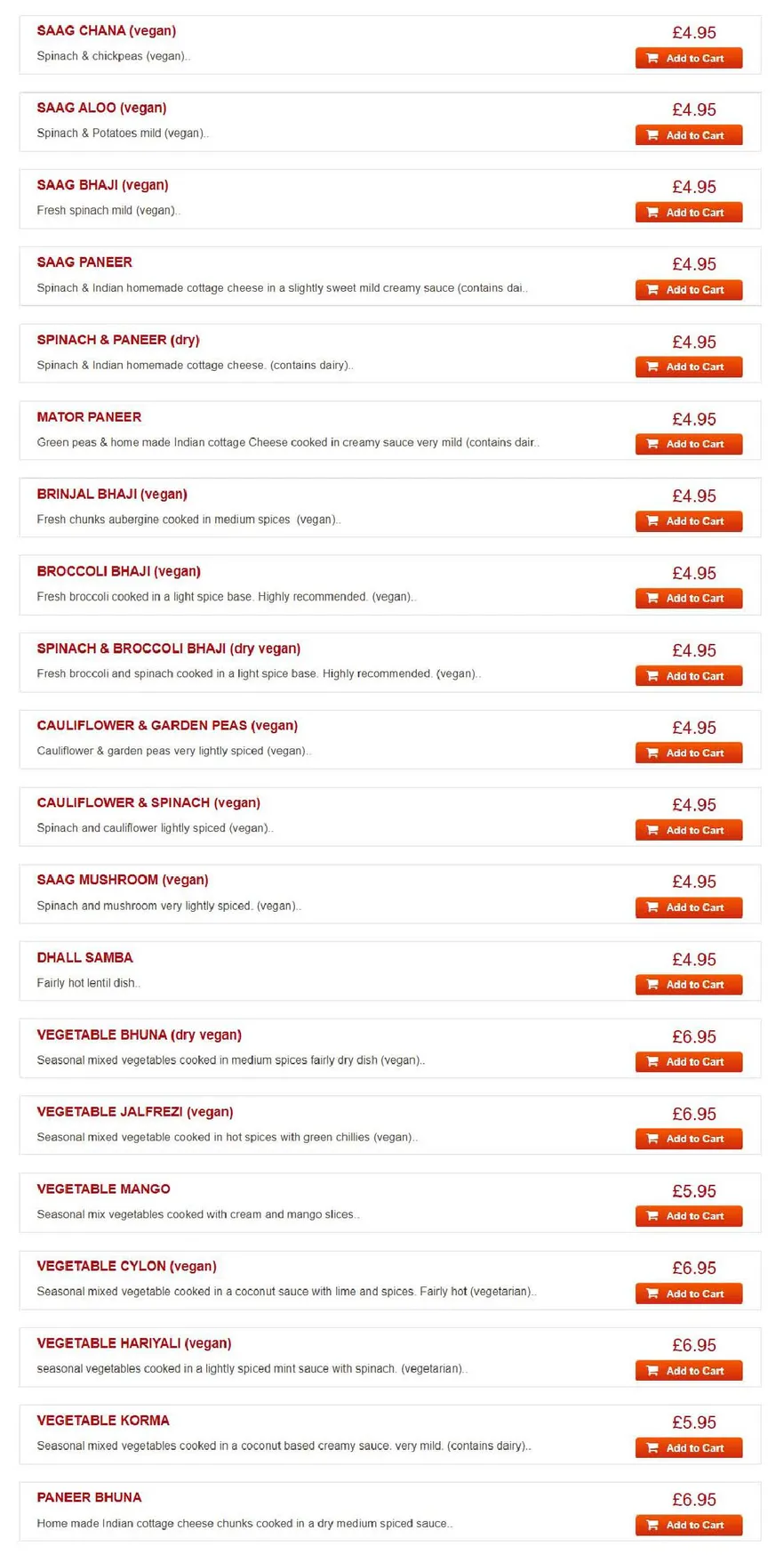 The Bengal menu, page 19