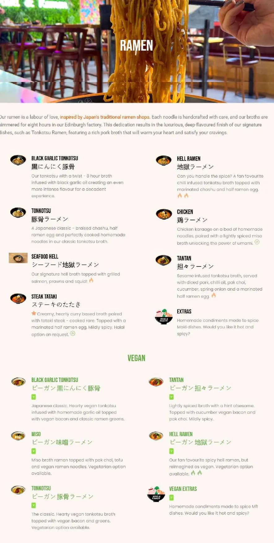 Maki & Ramen Soho menu, page 1