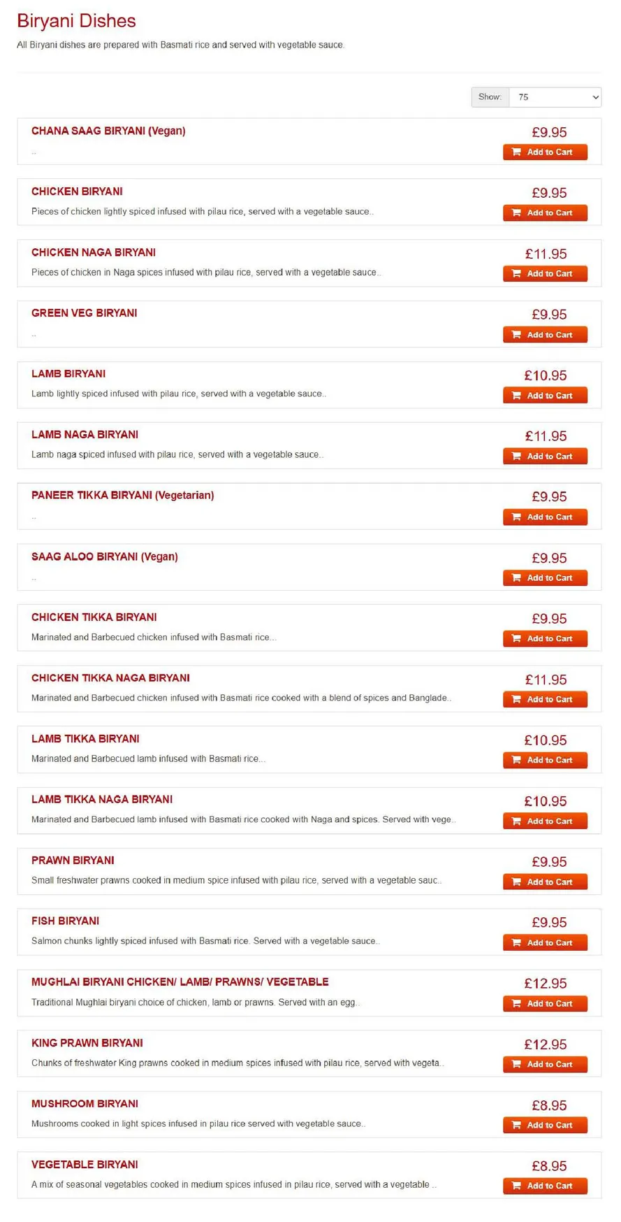 The Bengal menu, page 8