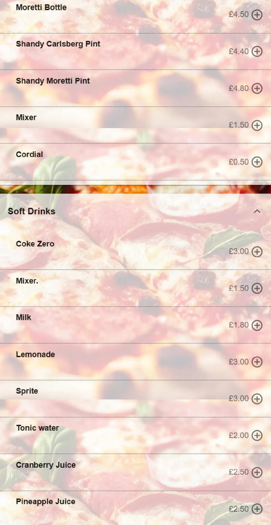 Marco Polo menu, page 6