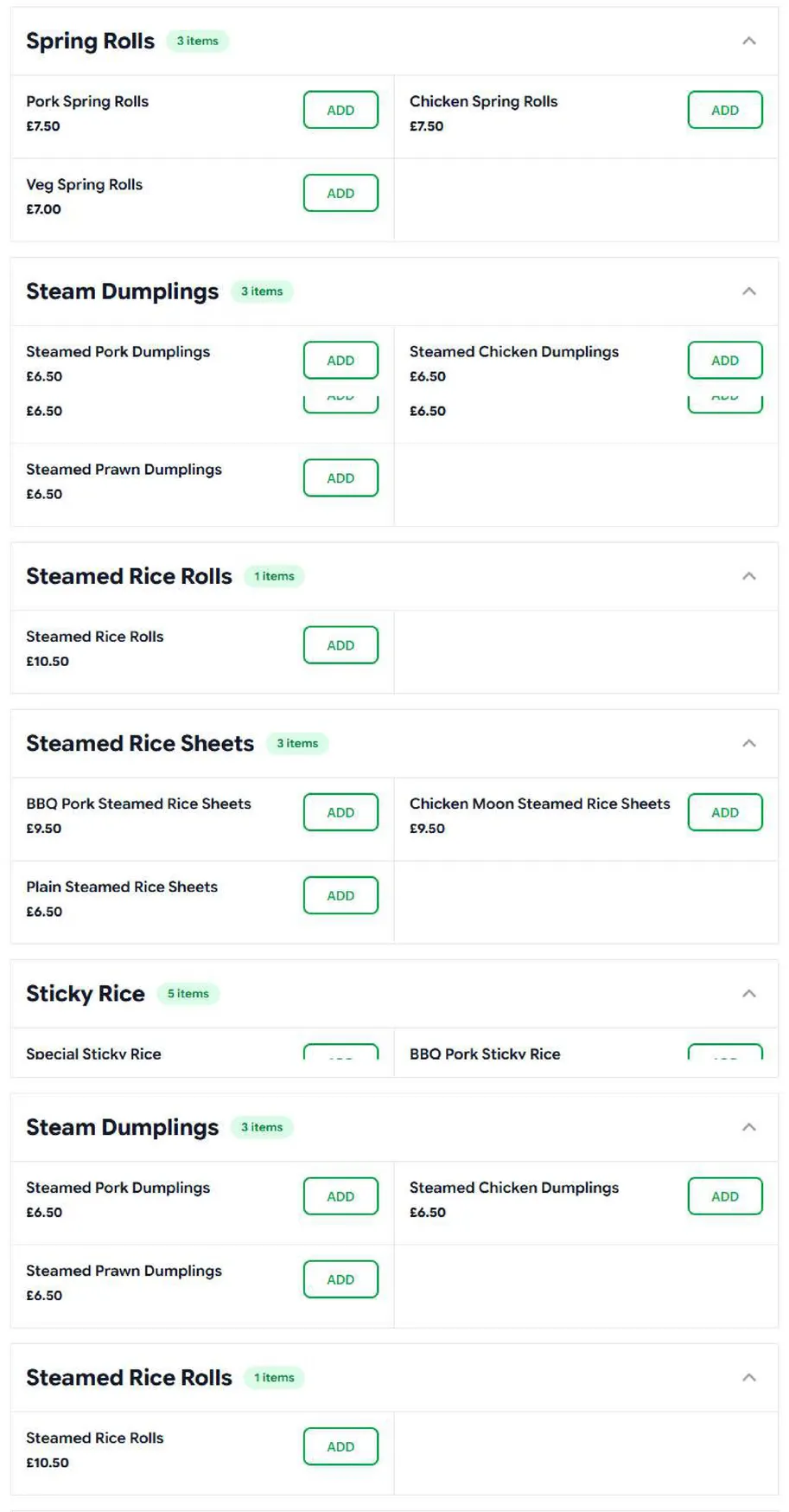Hanoi Eats menu, page 7