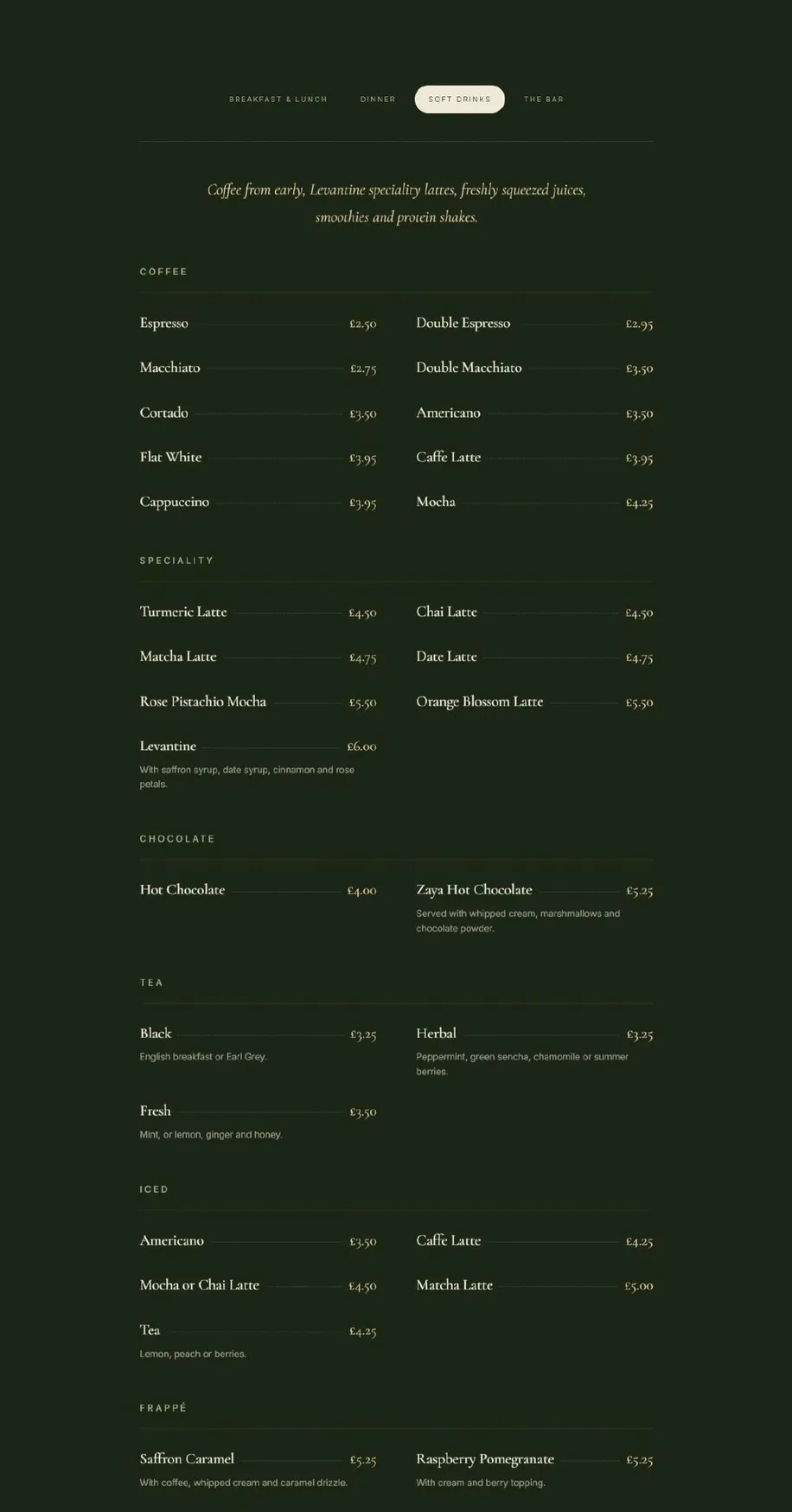 Zaya menu, page 5