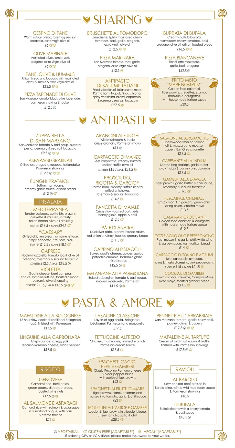 Bibis menu, page 1