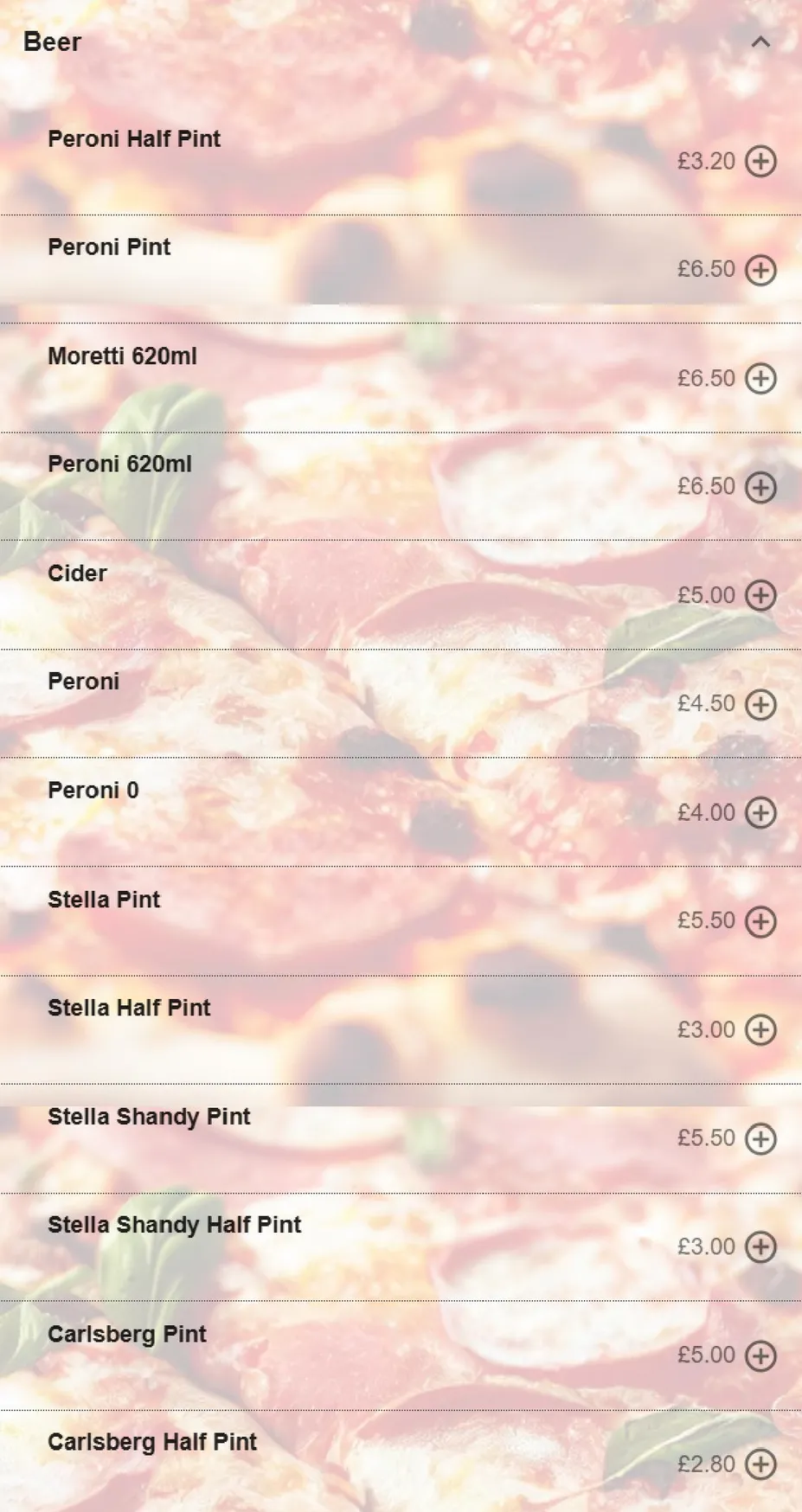 Marco Polo menu, page 5