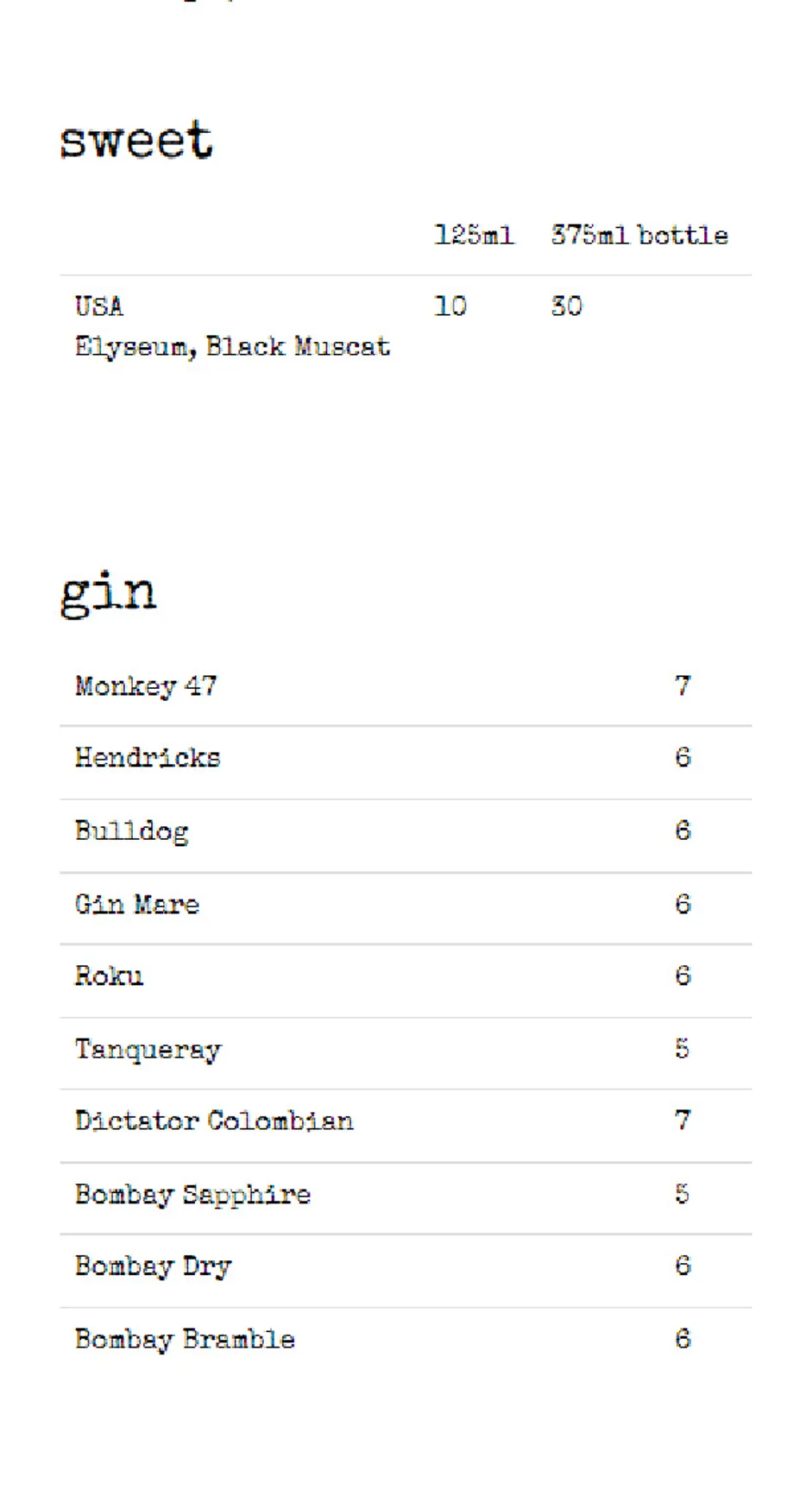 Be-stro menu, page 9