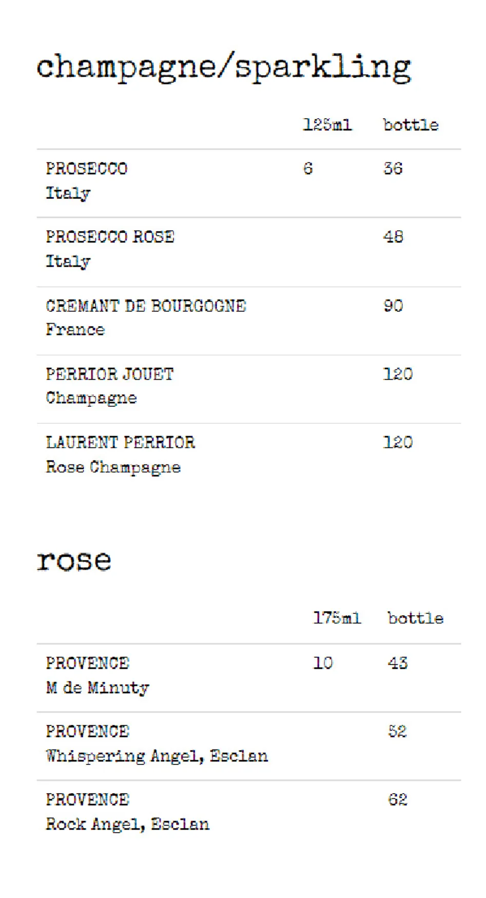 Be-stro menu, page 8