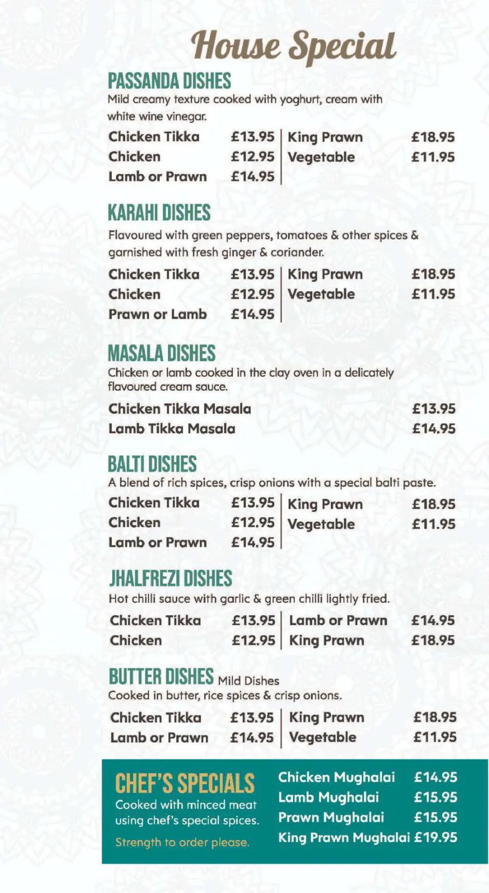 Westbourne Tandoori menu, page 5
