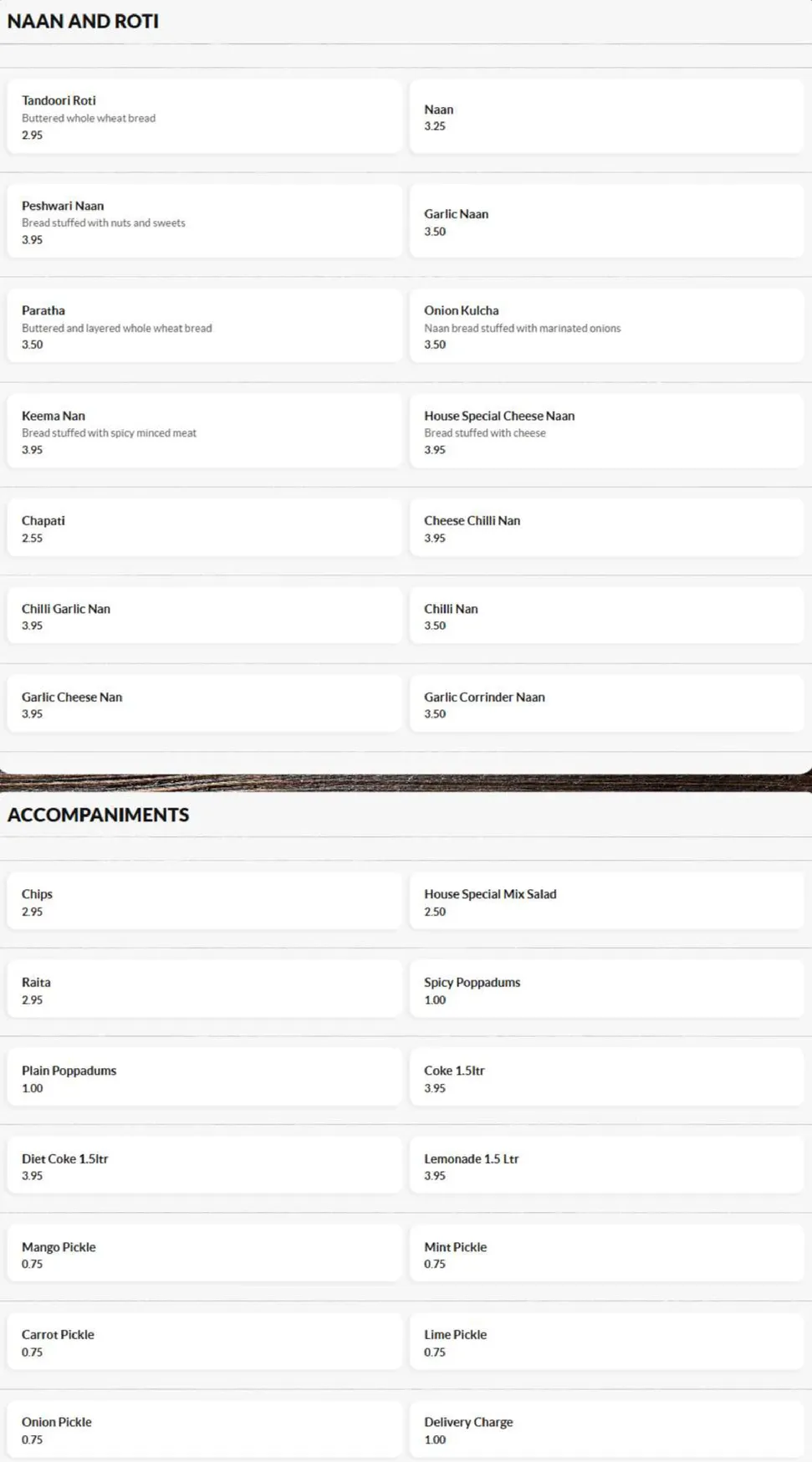Everest Dine menu, page 10