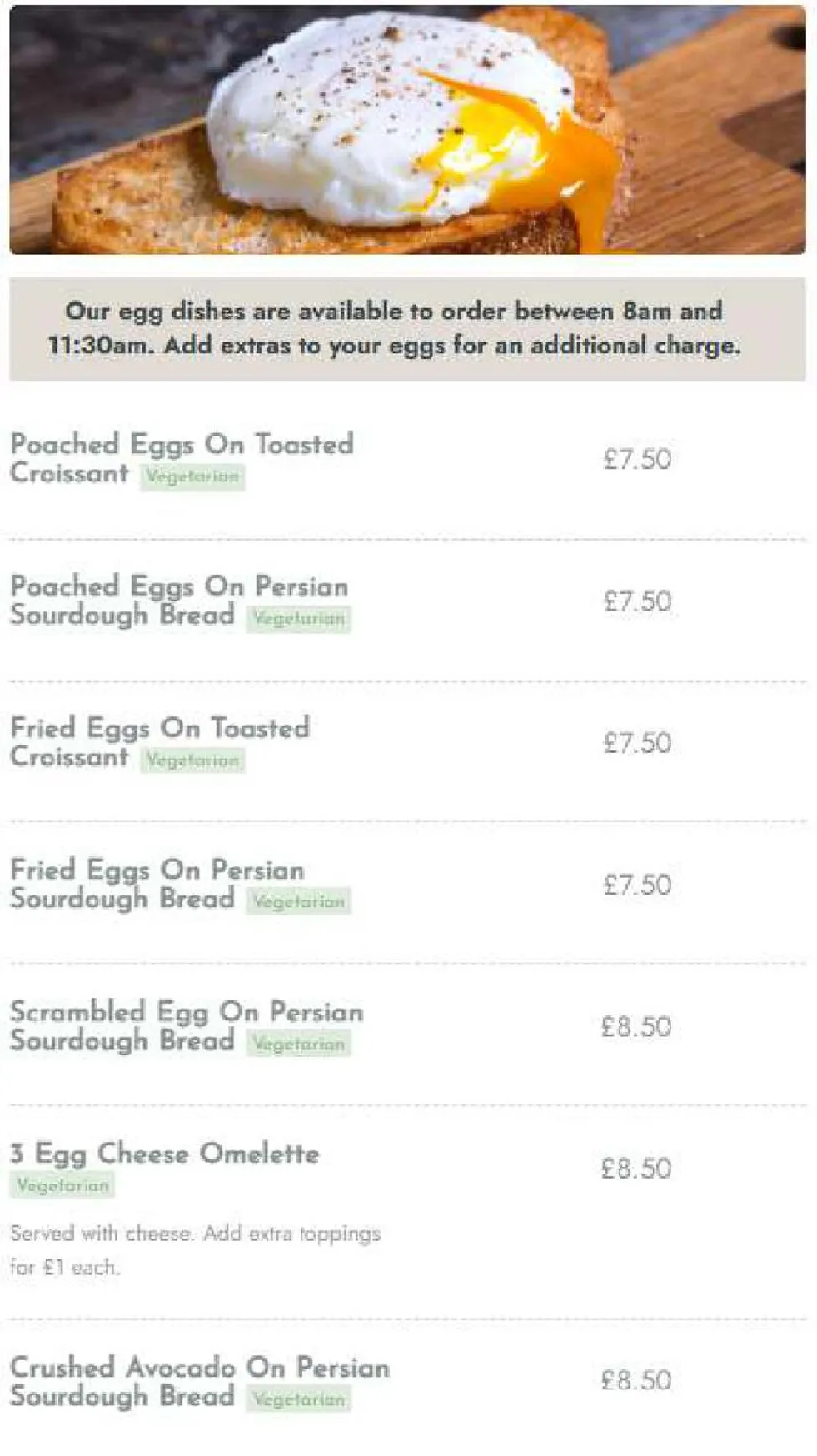 Galleria menu, page 2