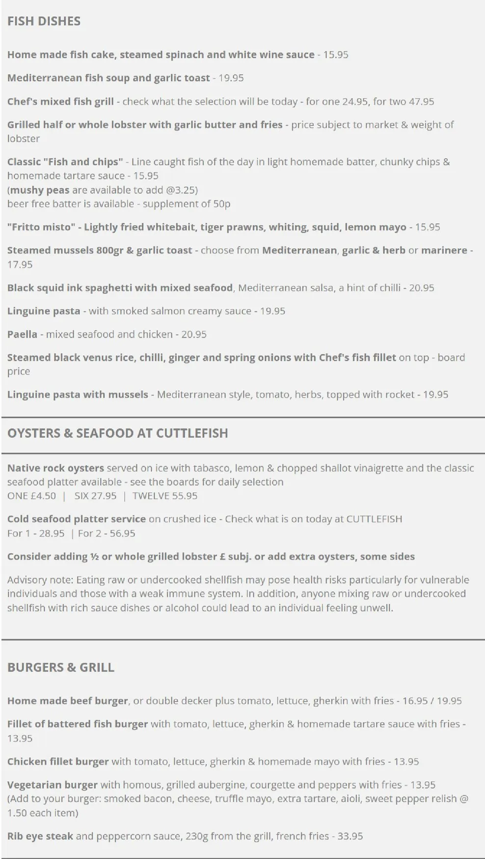 Cuttlefish menu, page 2