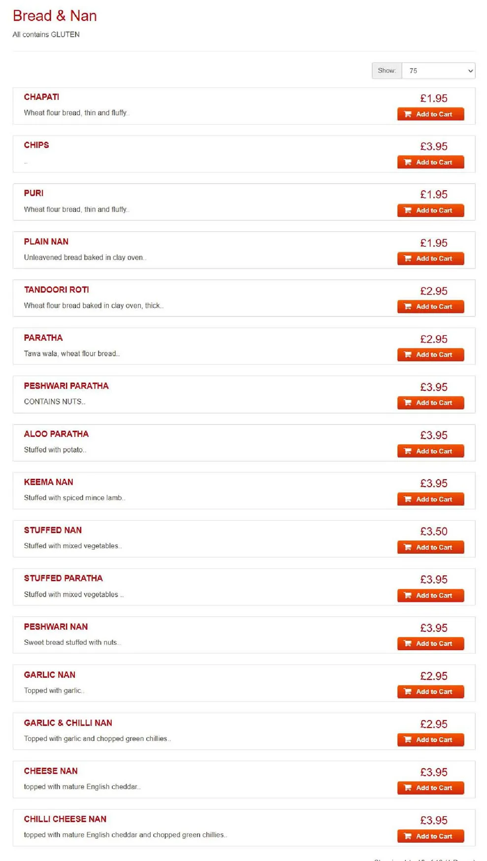 The Bengal menu, page 22