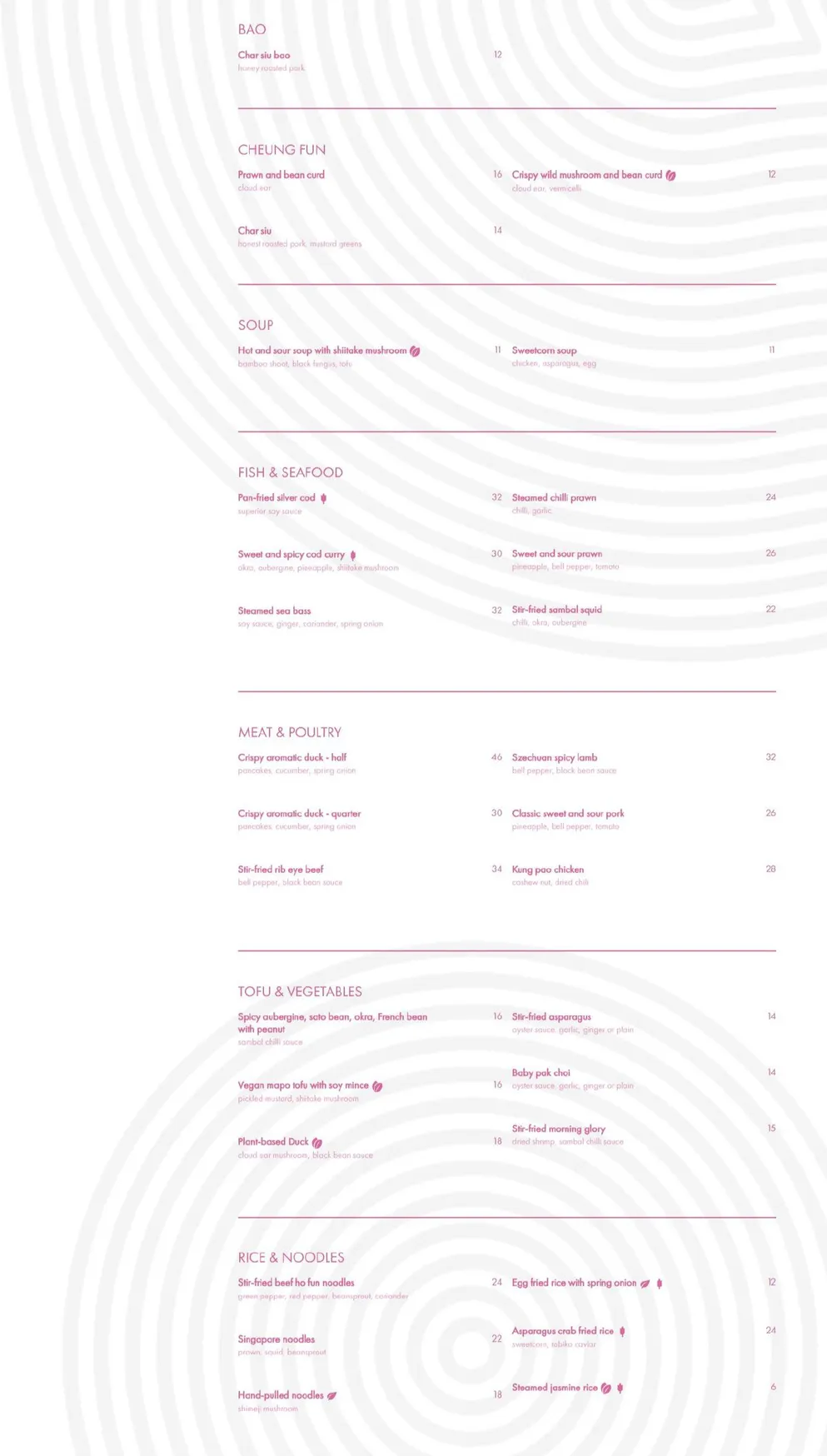 Yauatcha City menu, page 2