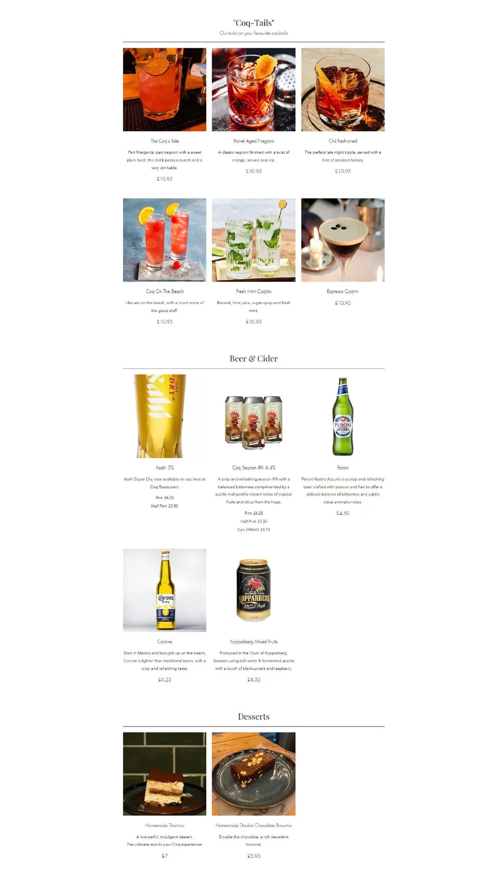 Coq menu, page 3