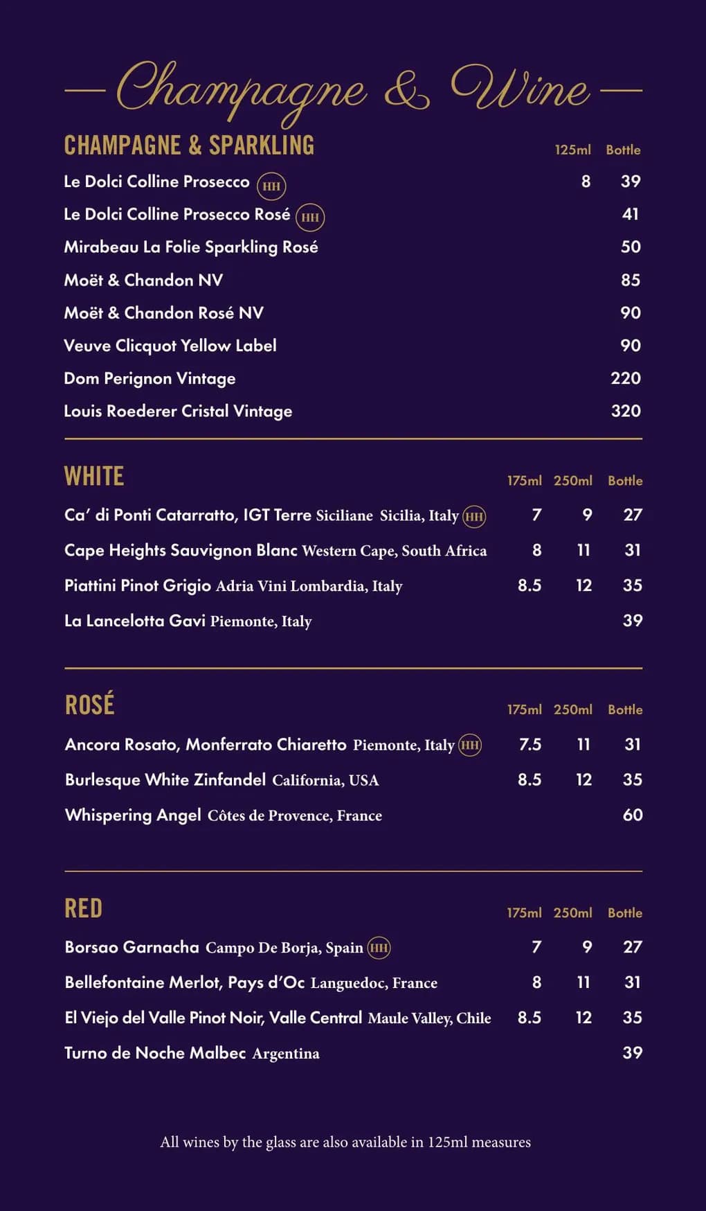 Dirty Martini menu, page 12