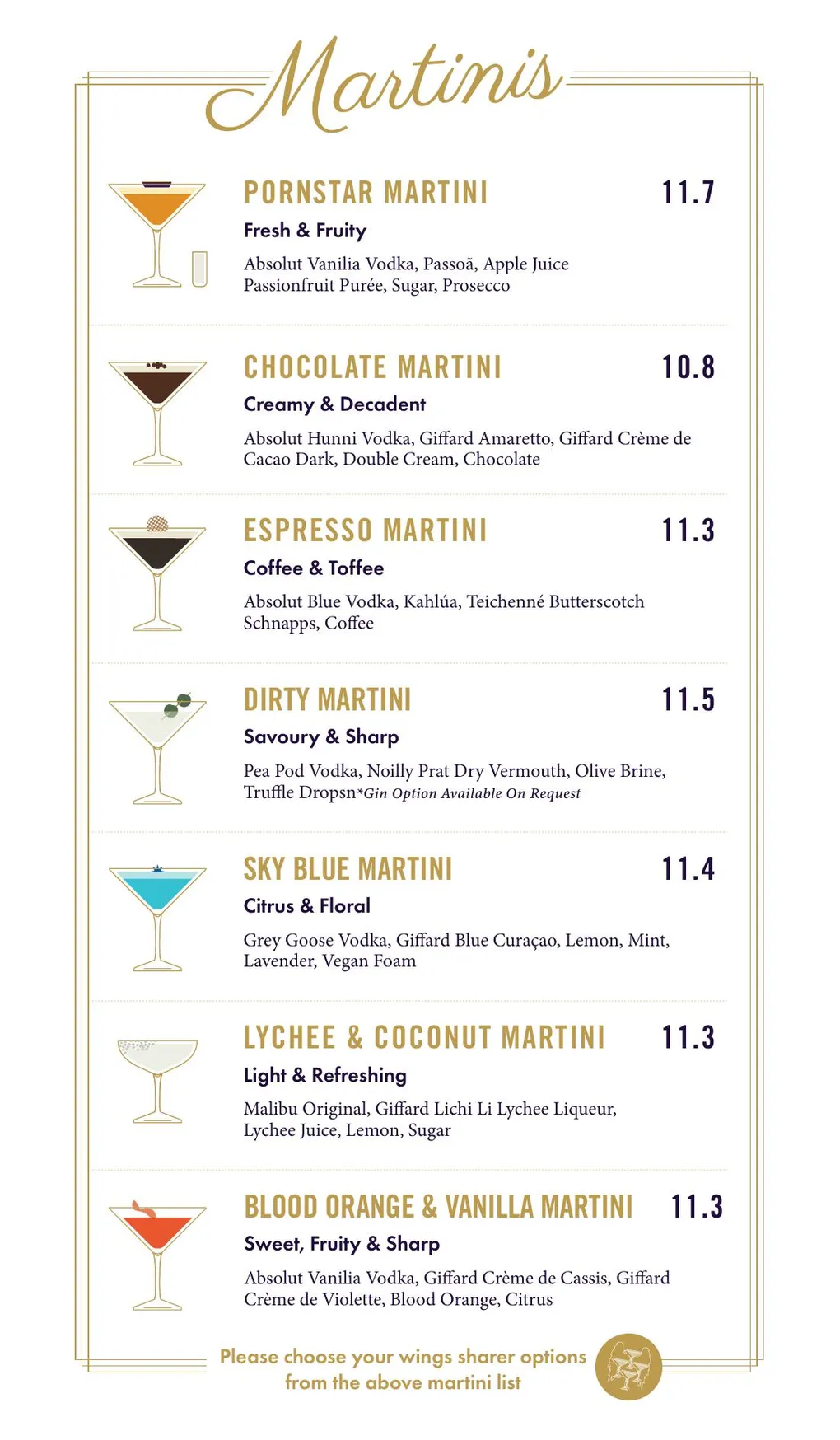 Dirty Martini menu, page 6