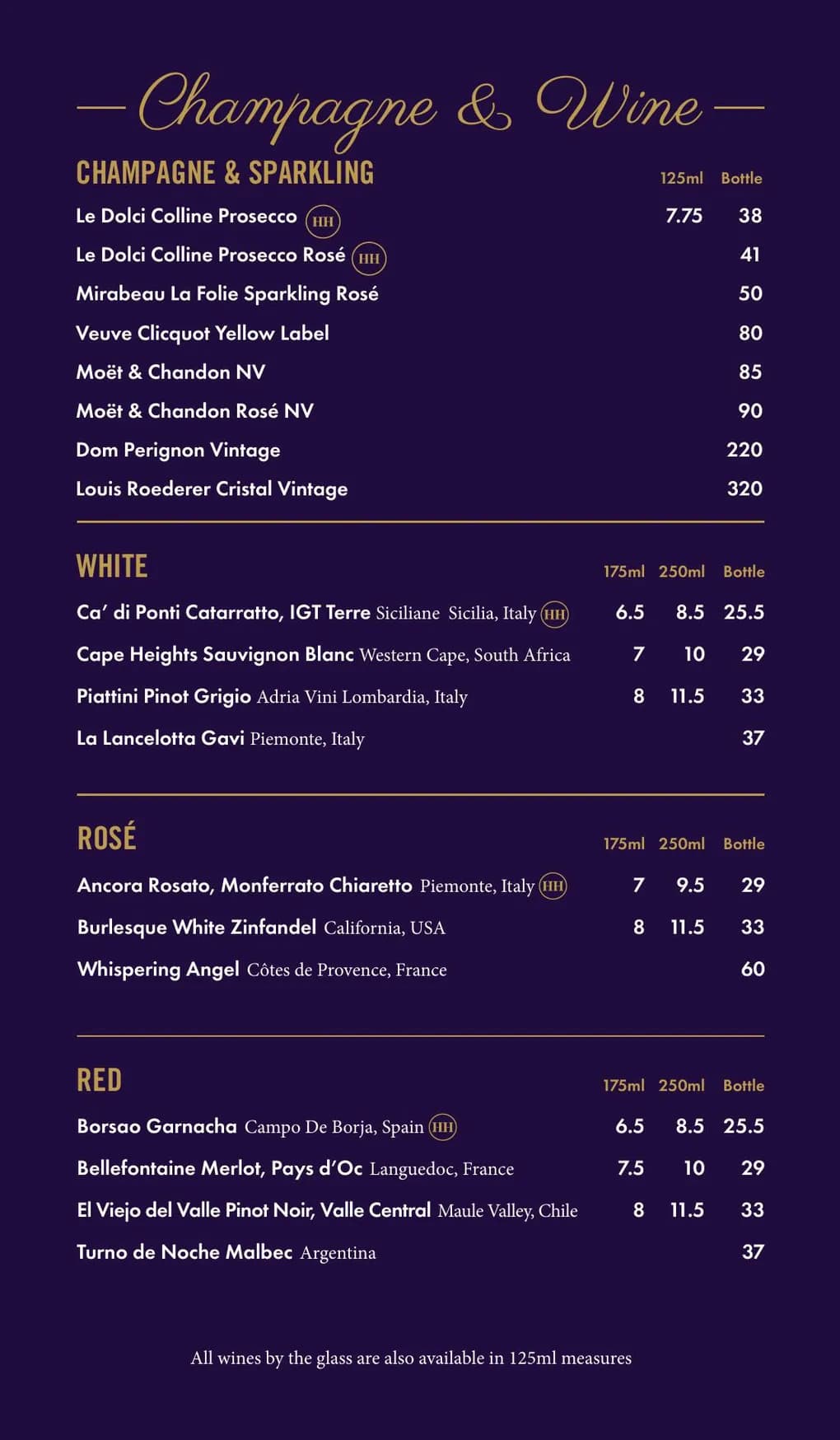 Dirty Martini menu, page 12