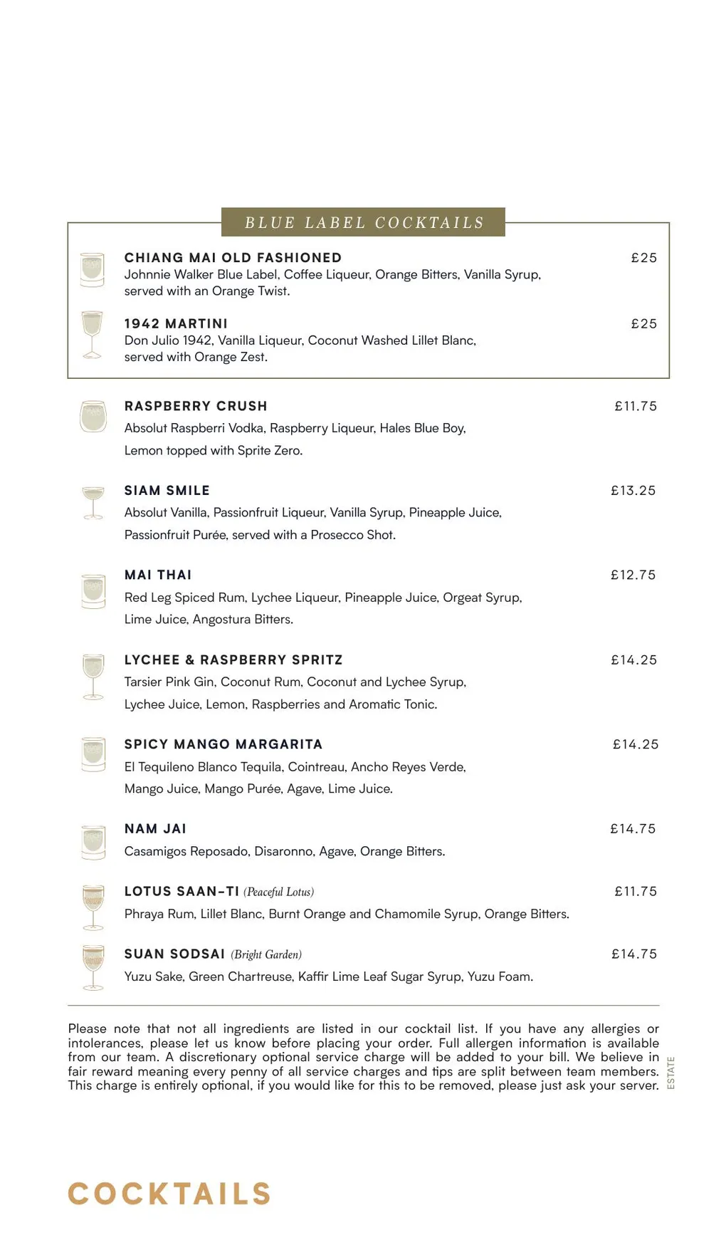 Chaophraya menu, page 5