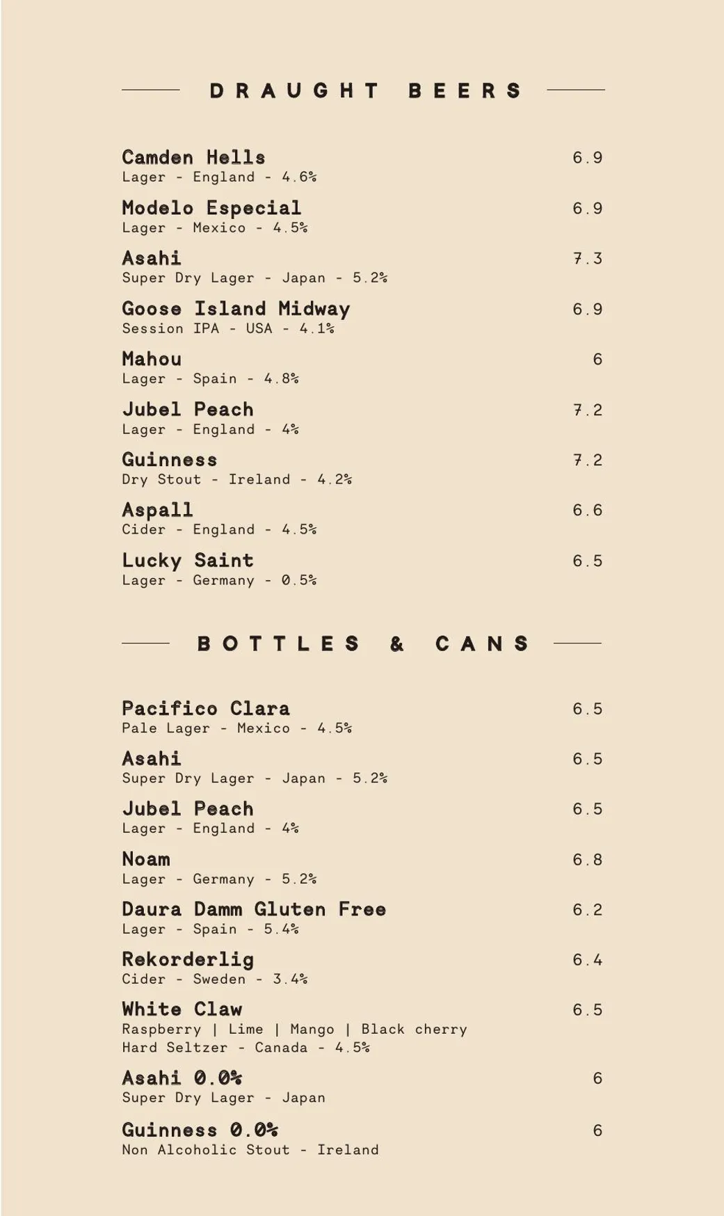 The Blues Kitchen menu, page 7