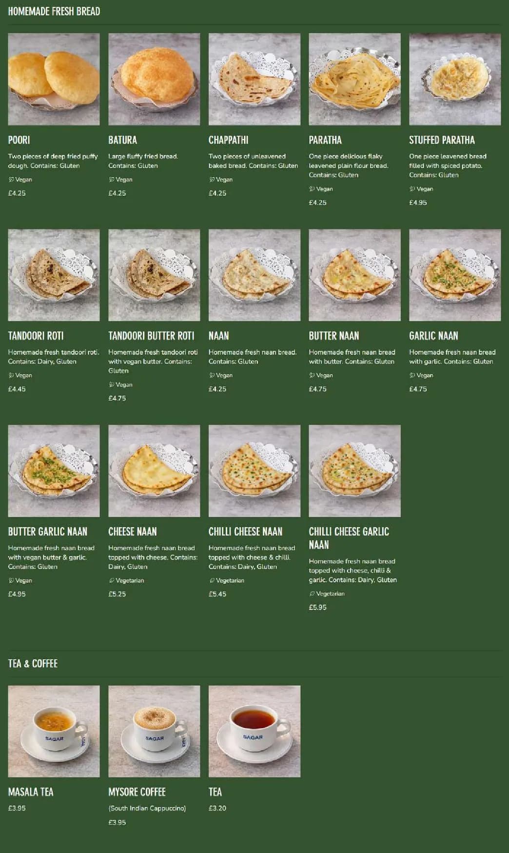 Sagar menu, page 7