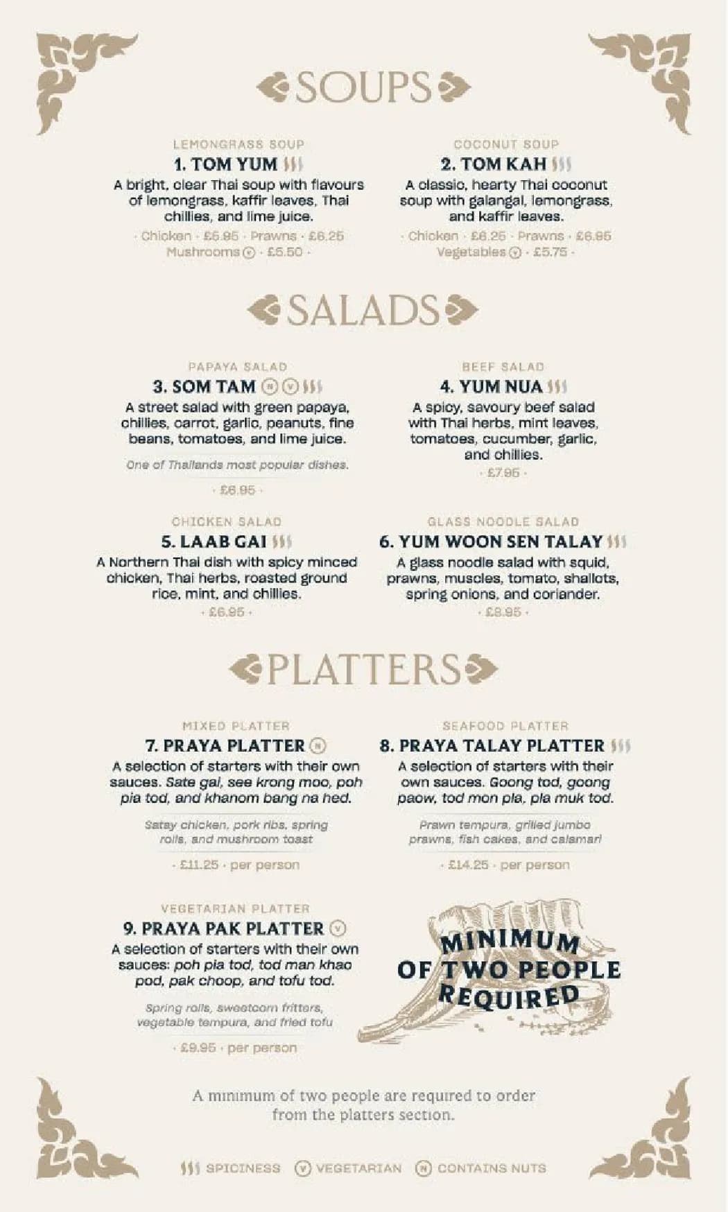 Praya Thai menu, page 3