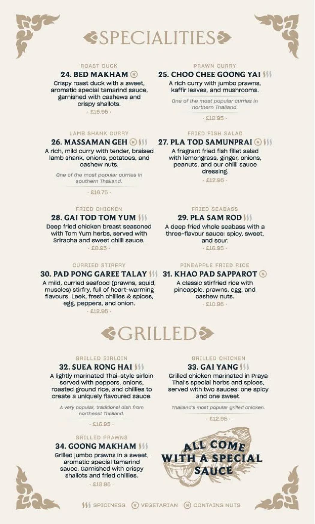 Praya Thai menu, page 5