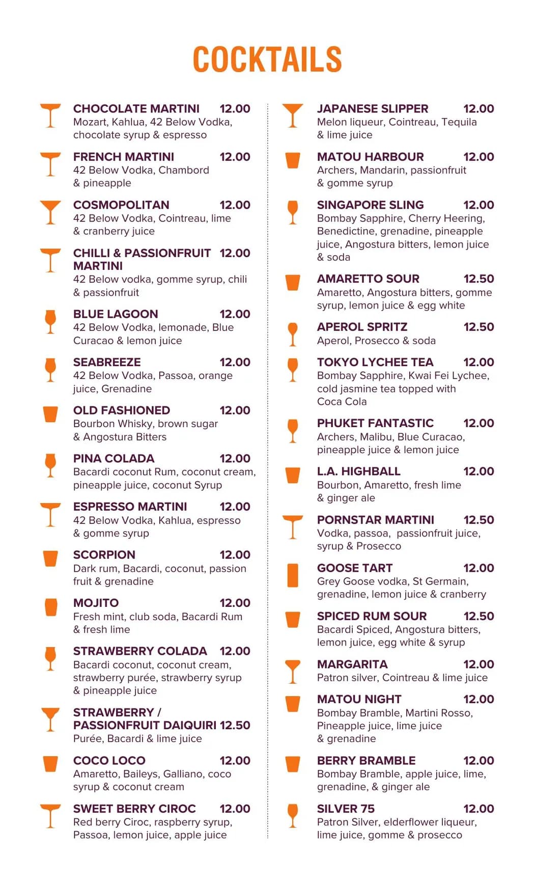 Matou Pan Asian Restaurant menu, page 9