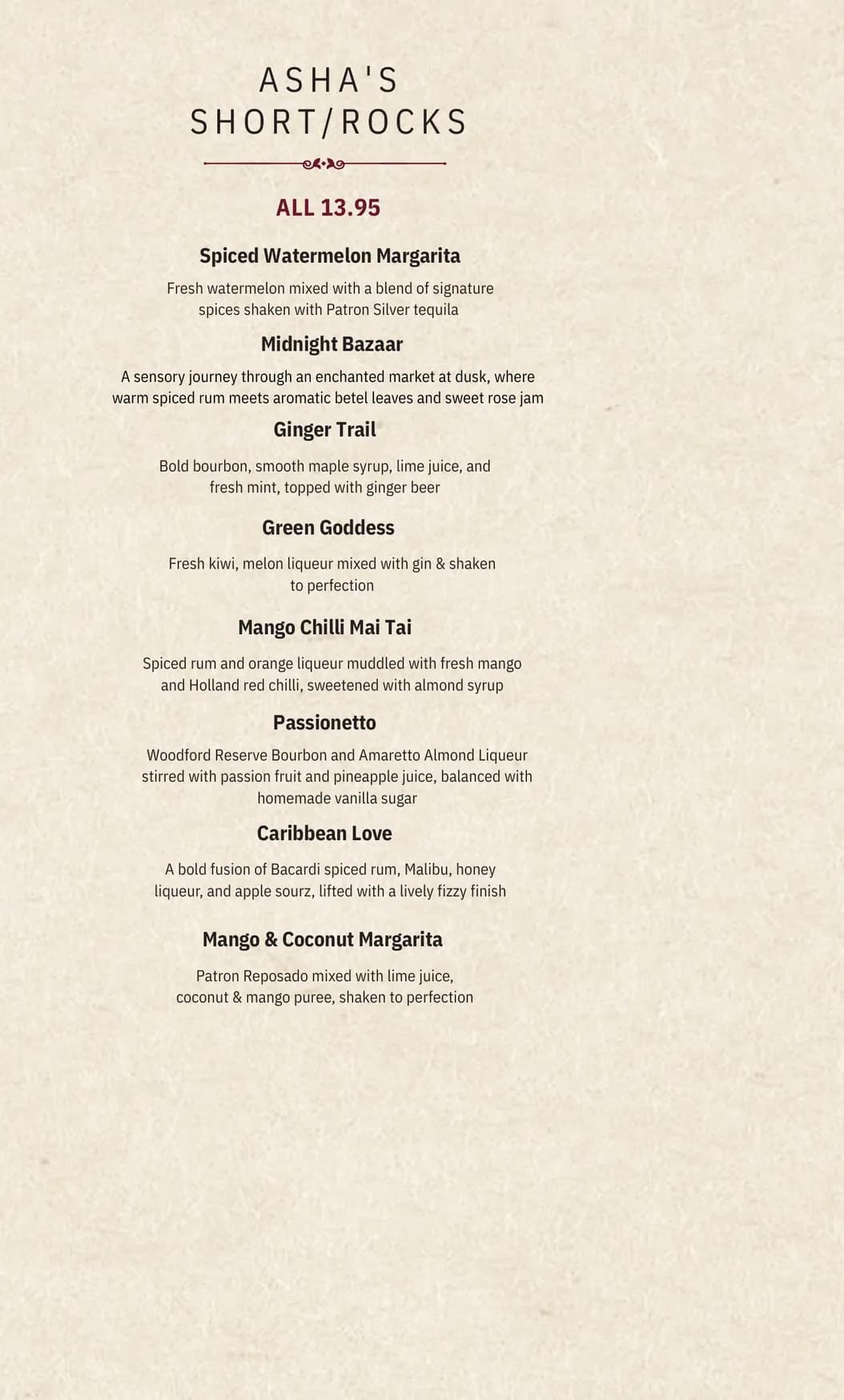 Asha's menu, page 20