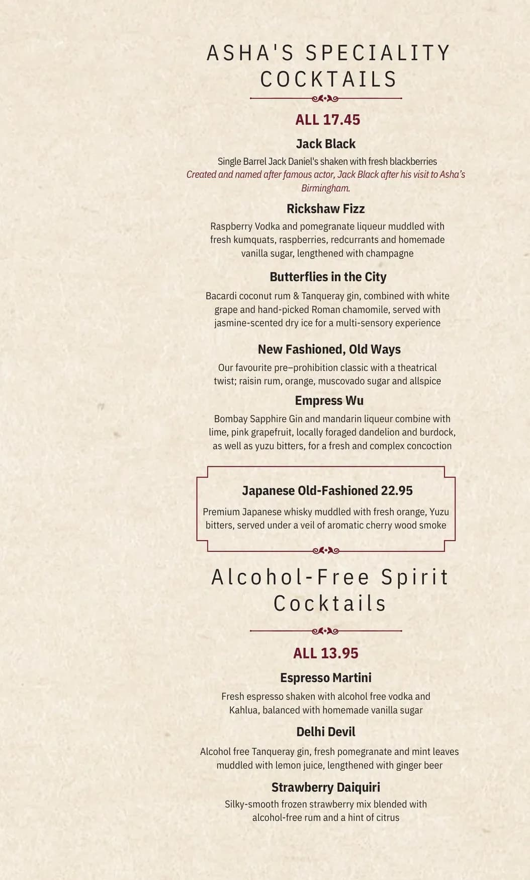 Asha's menu, page 17