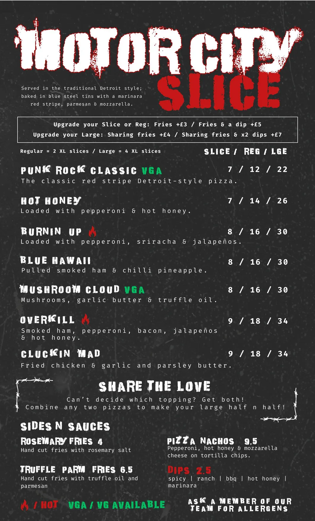 The Head of Steam menu, page 2